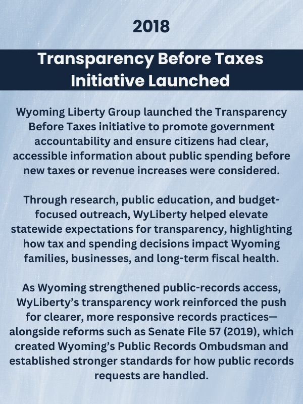 Transparency Before Taxes Initiative Launched