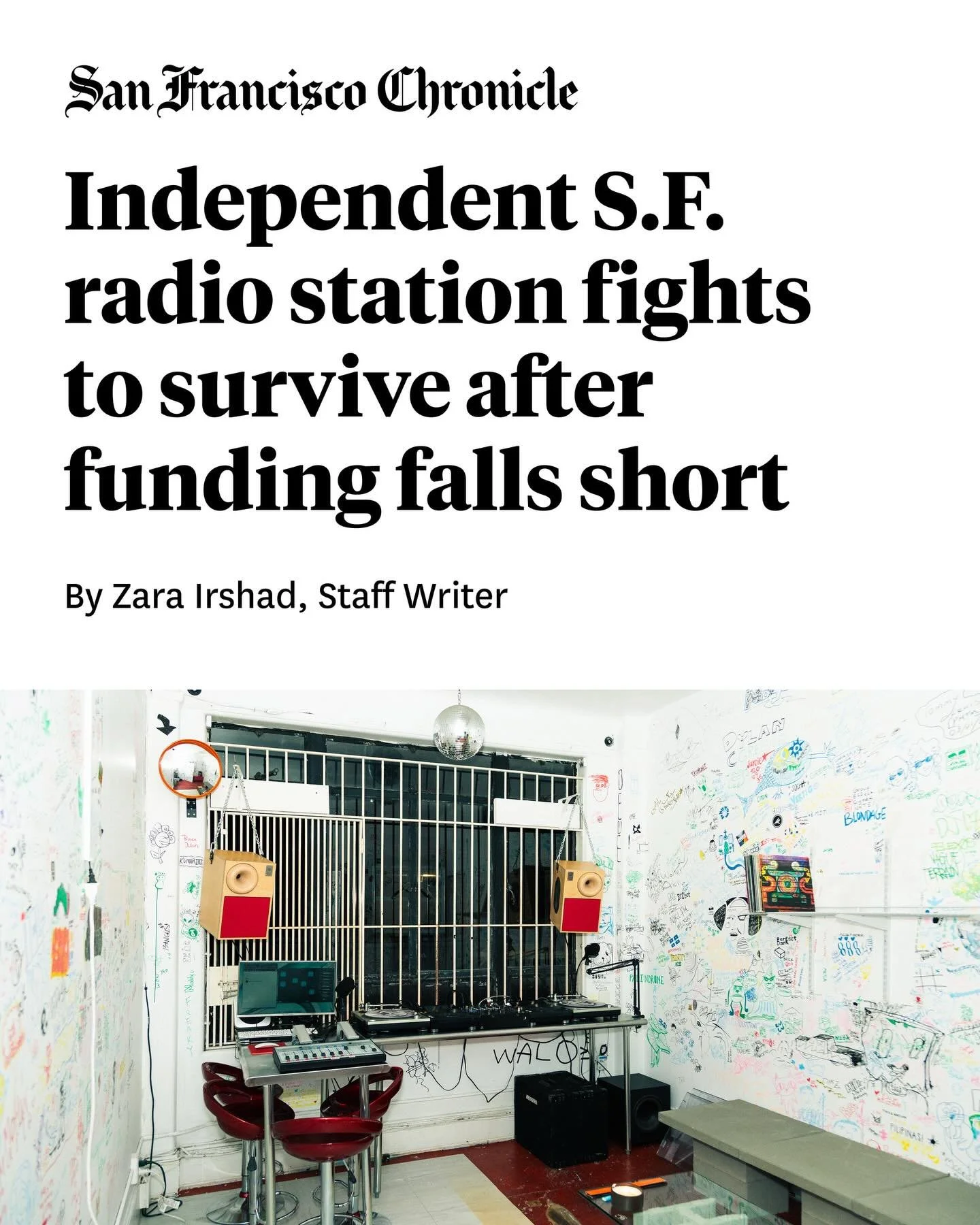 Please consider becoming a monthly donor, every.org/hydefm 

Thank you @sfchronicle &amp; @zaraairshad 

📸 @calebshnayleb
