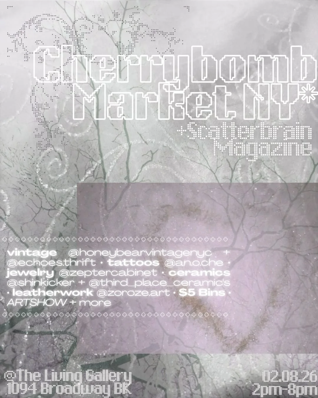 Cherrybomb Market&rsquo;s NY debut event is just 2 WEEKS AWAY and we can&rsquo;t wait! Come shop for yourself and/or your valentine from a curated selection of gorgeous treasures🩶 Unique hand-selected/crafted wears from vendors @calendulacobk @honey