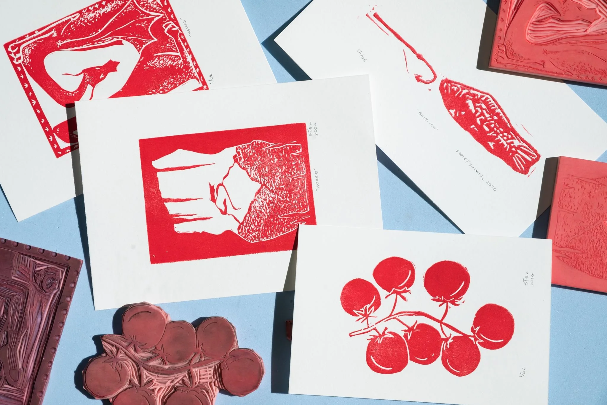 Hand-carved, editioned prints