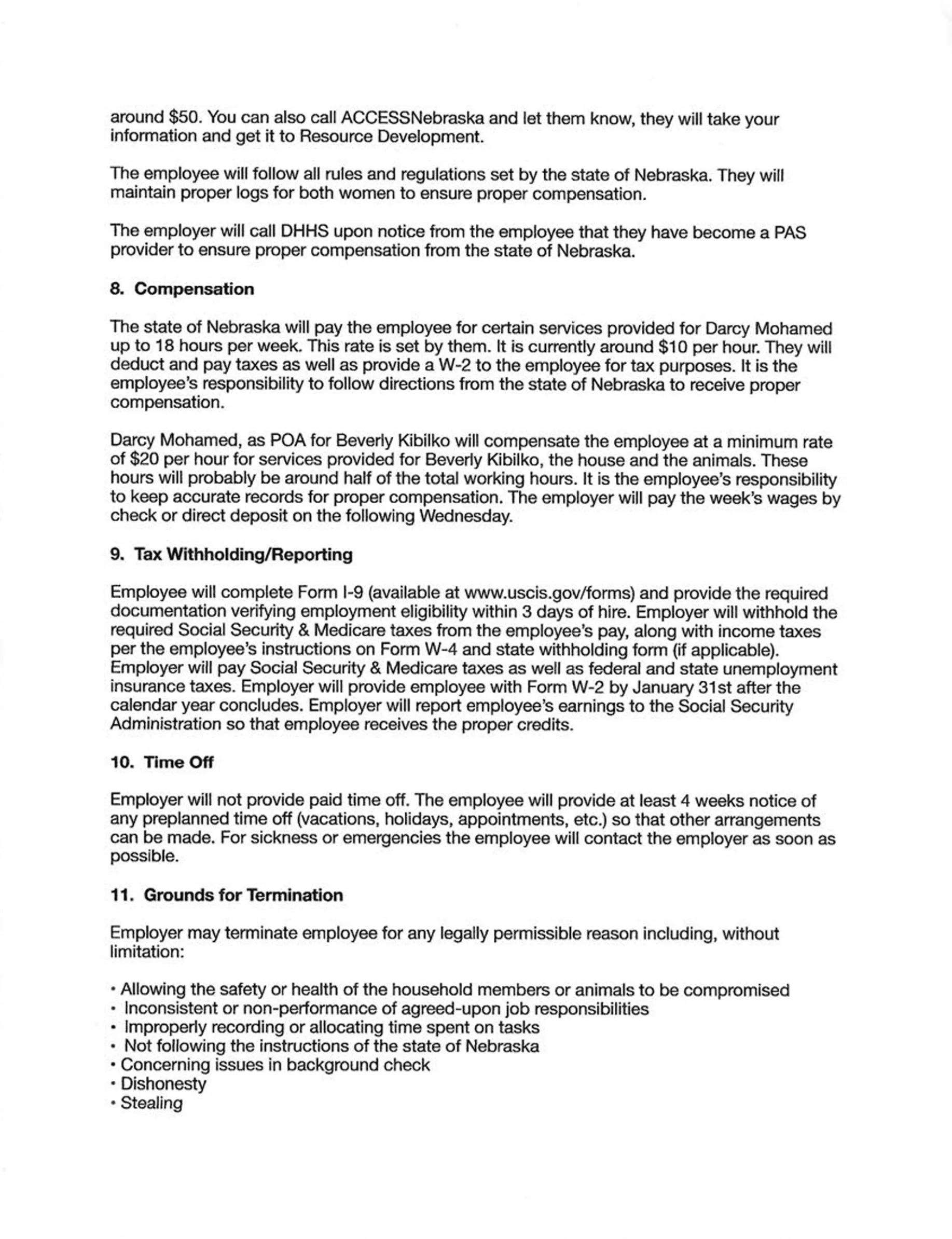 Employment Contract, Never Signed - Page 4
