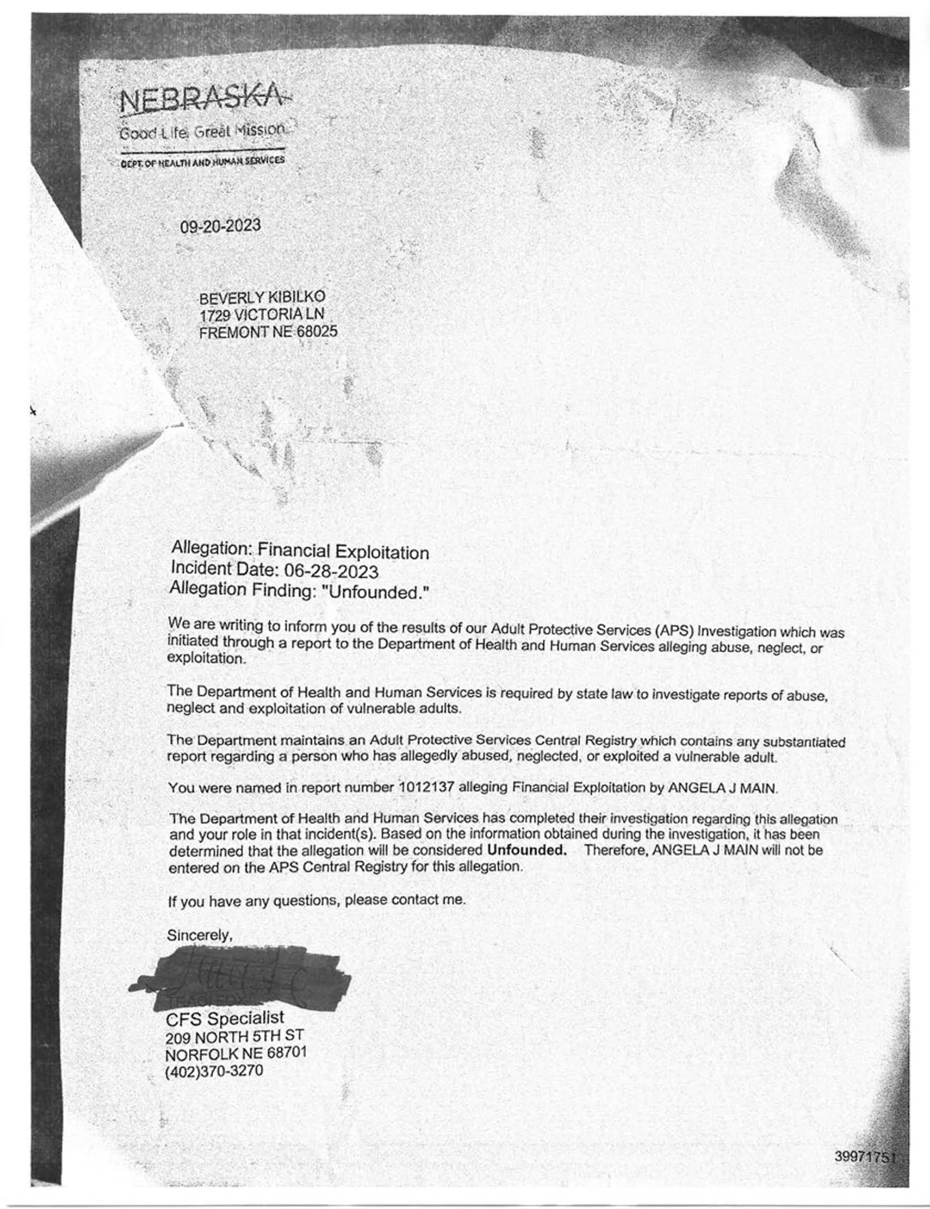 Letters From APS - Page 1