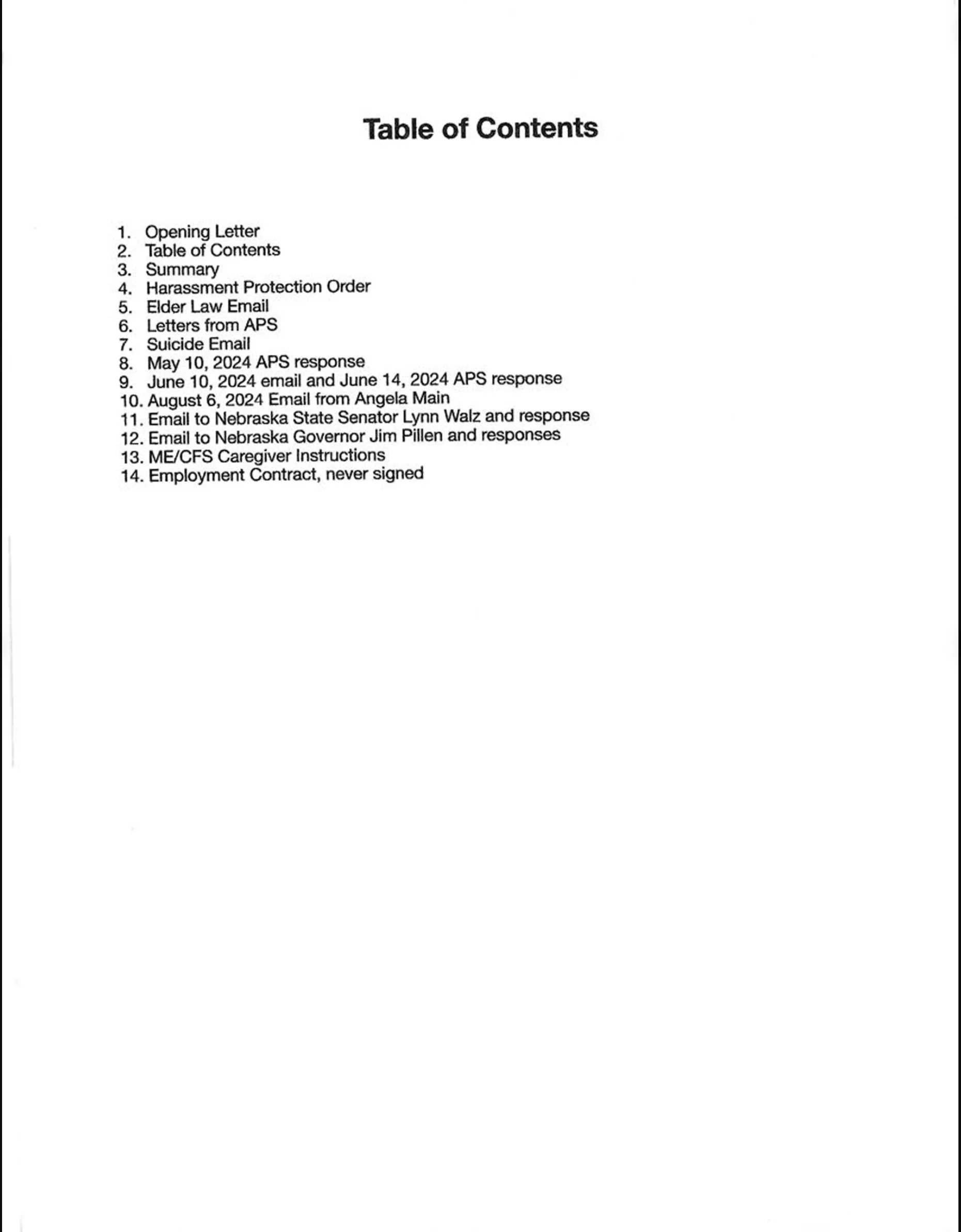 Table of Contents 