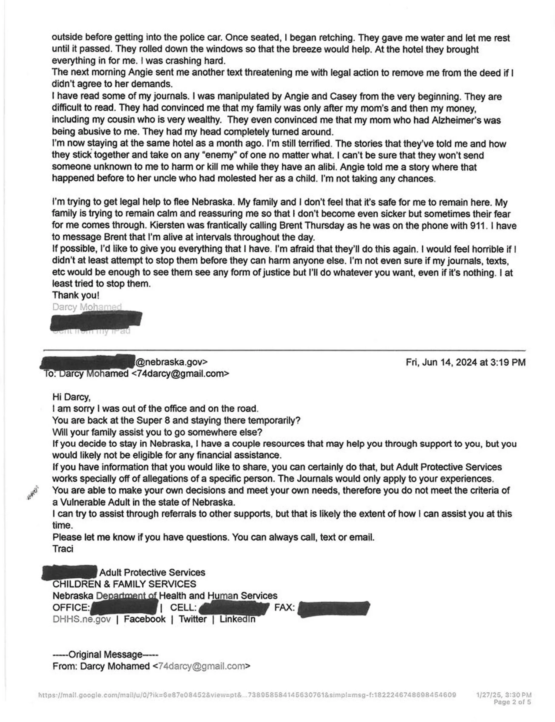 June 10, 2024 Email and June 14, 2024 APS Response - Page 2