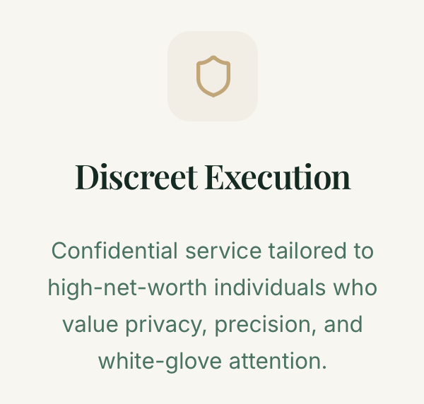 Discreet execution services emphasizing confidentiality and precision.