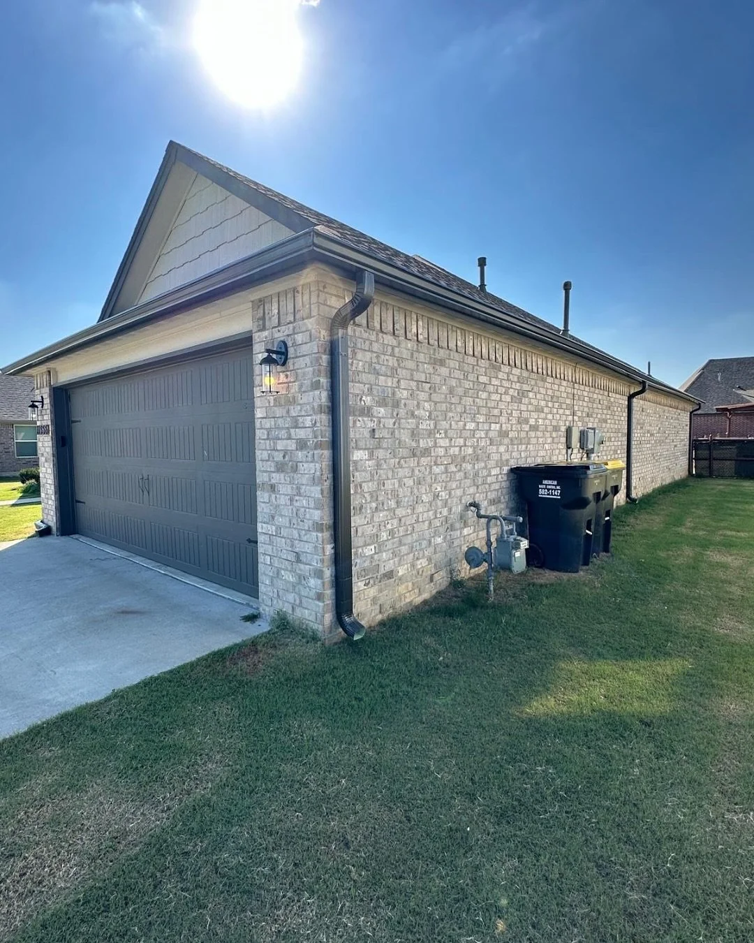 Gutters on side of house