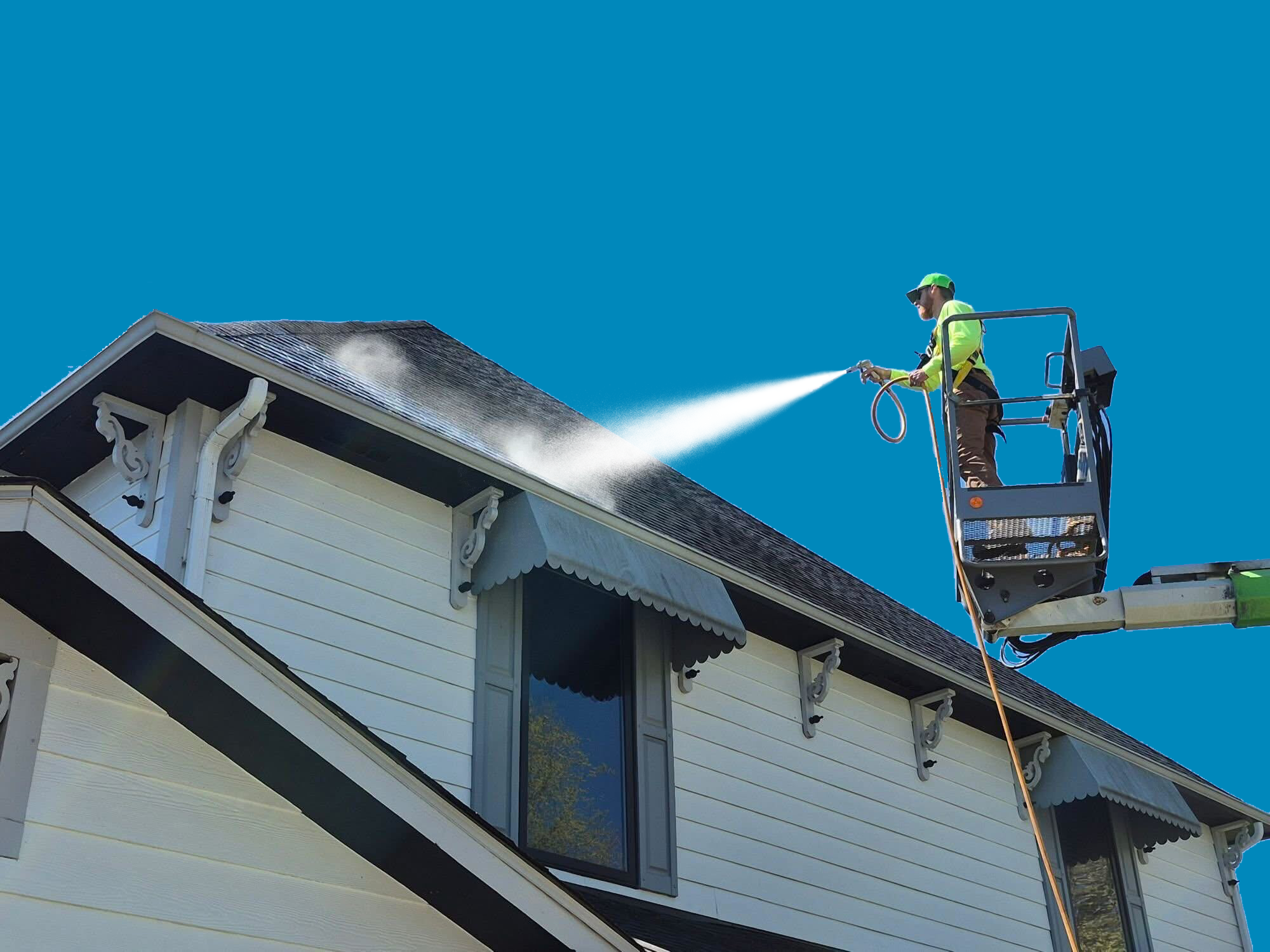 Man Cleaning Roof
