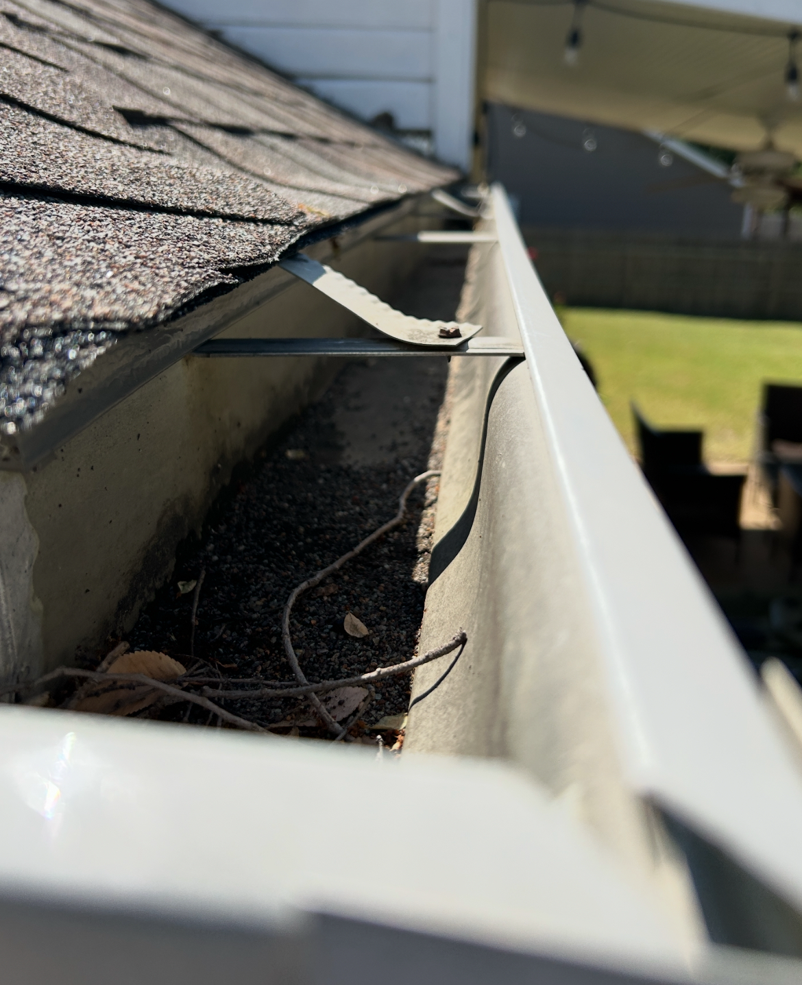 Gutter clogged with debris