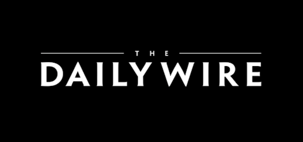 The logo of The Daily Wire with white text on a black background.