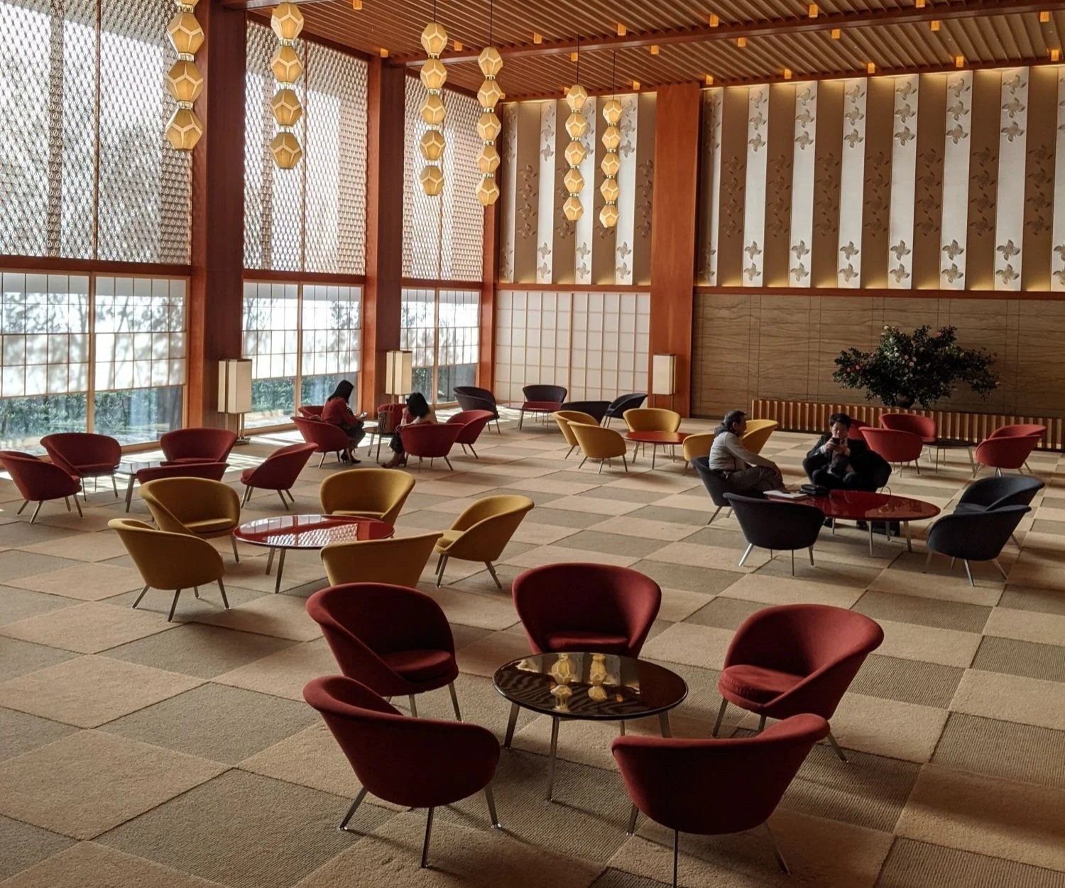 Interior of The Okura Tokyo Hotel, beautiful modern architecture