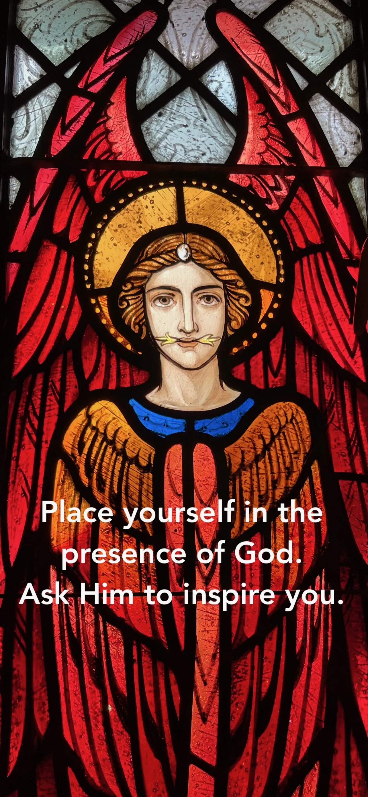 Angel with Place yourself in the presence of God.