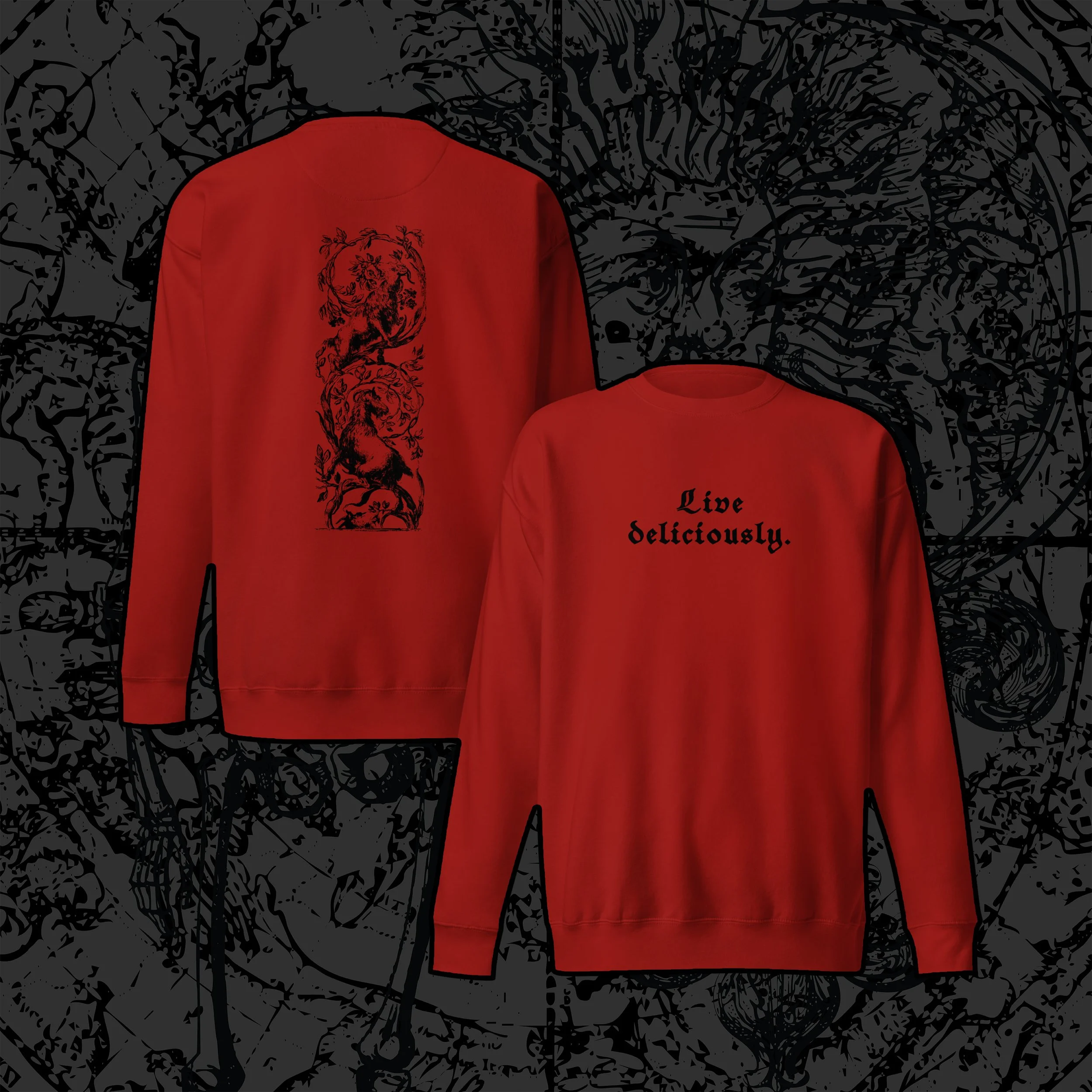 Live Deliciously Unisex Sweatshirt - Red