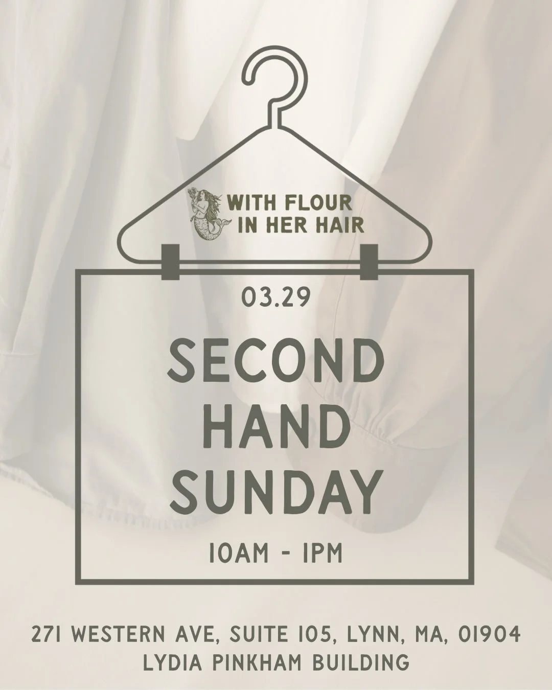 Spend the day with us at our semi-annual Second Hand Sunday event on Sunday, March 29th, from 10am - 1pm. 

Our space will be full of vendors with thrifted clothing and vintage home wares, and we&rsquo;ll be serving our fresh pastries and coffee for 
