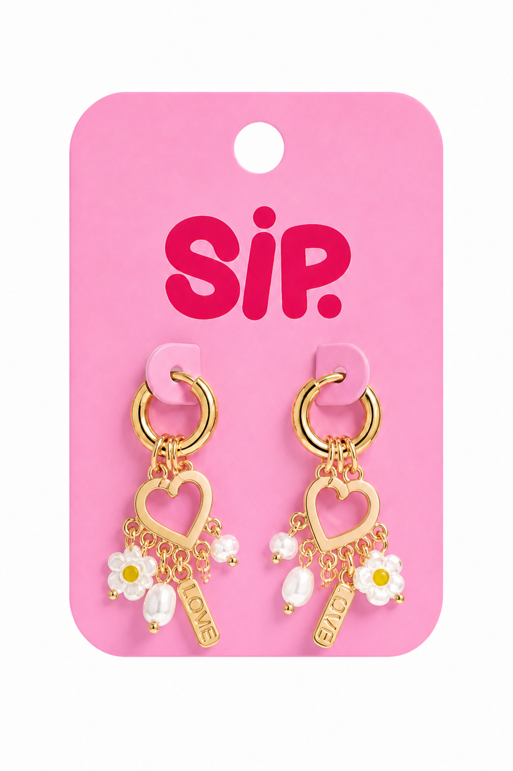 Heart Charm Statement Earrings