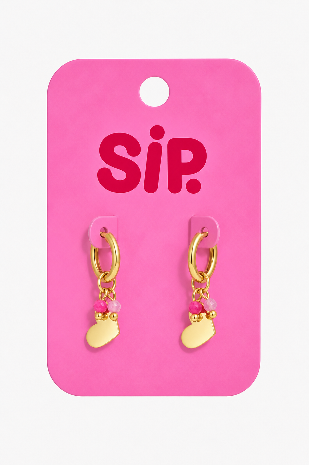 Mini Heart Studs Pink