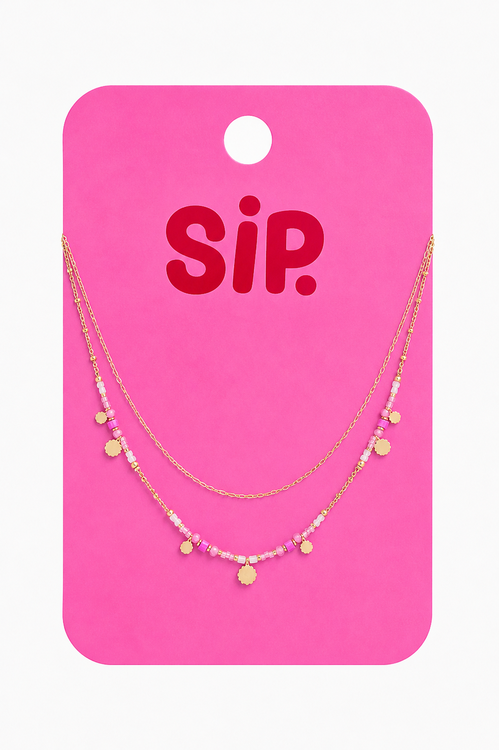 Pink Charm Layered Necklace