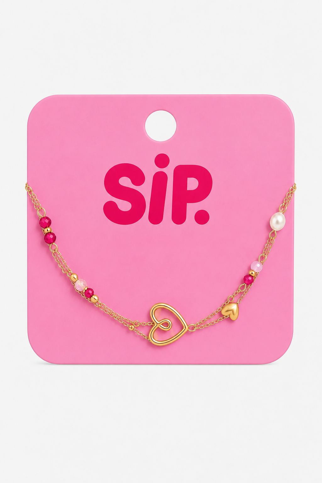 Pearl Heart Charm Bracelet