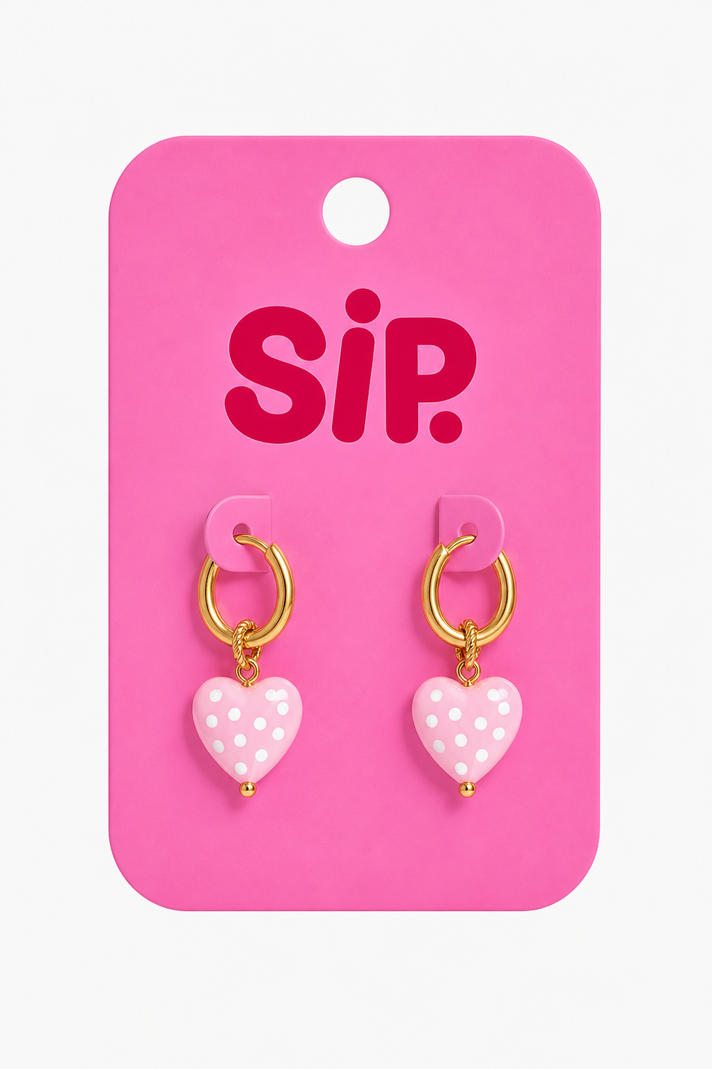 Polka Heart Drop Earrings