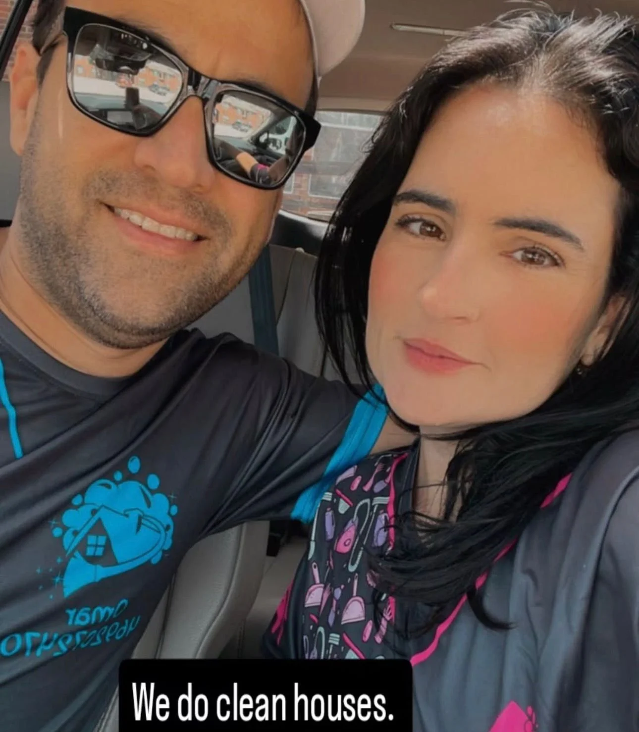 owners selfie during a cleaning project