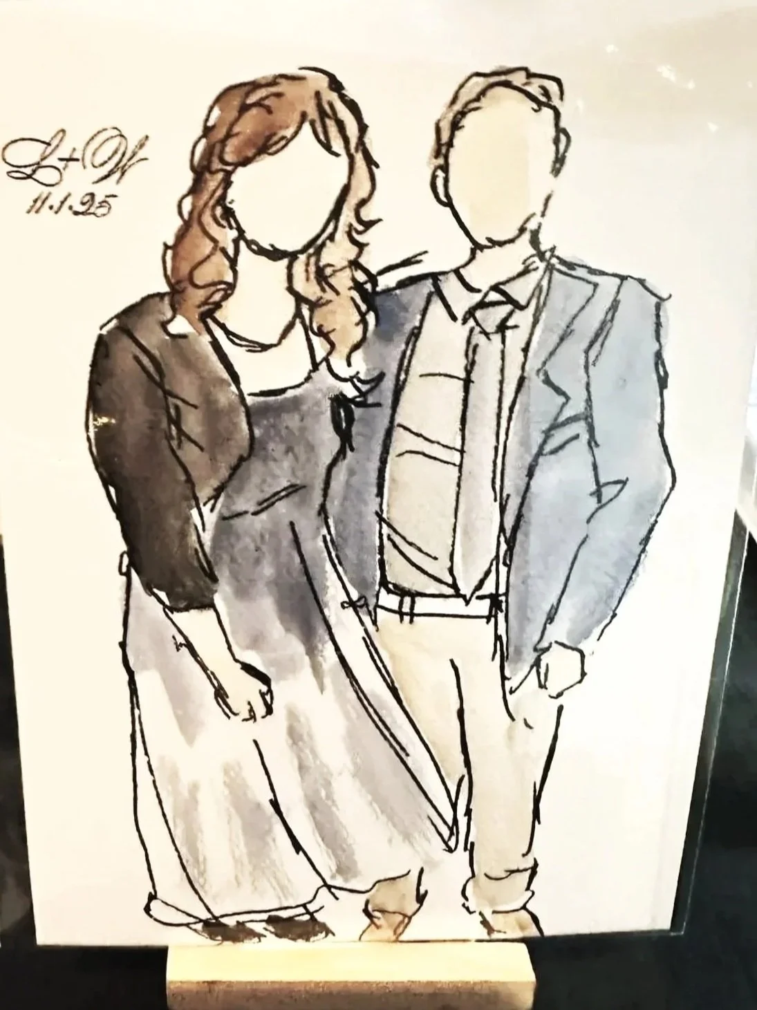 Watercolor Guest Portrait Couple
