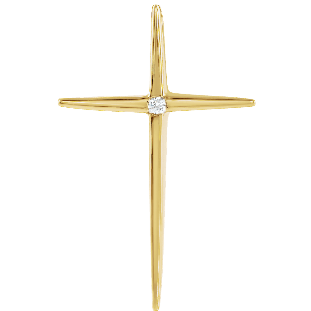 Long Diamond Cross Necklace