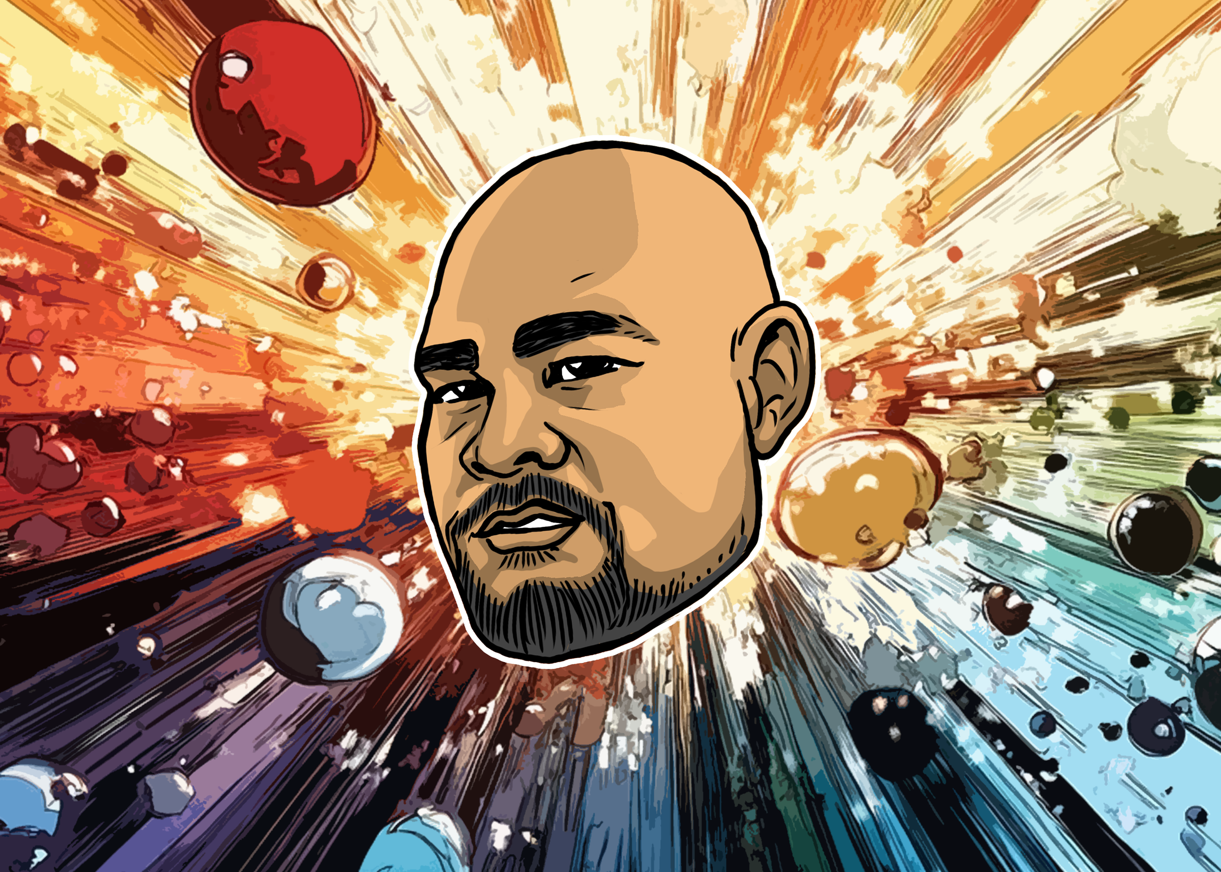 Marcus drawing bursting through space