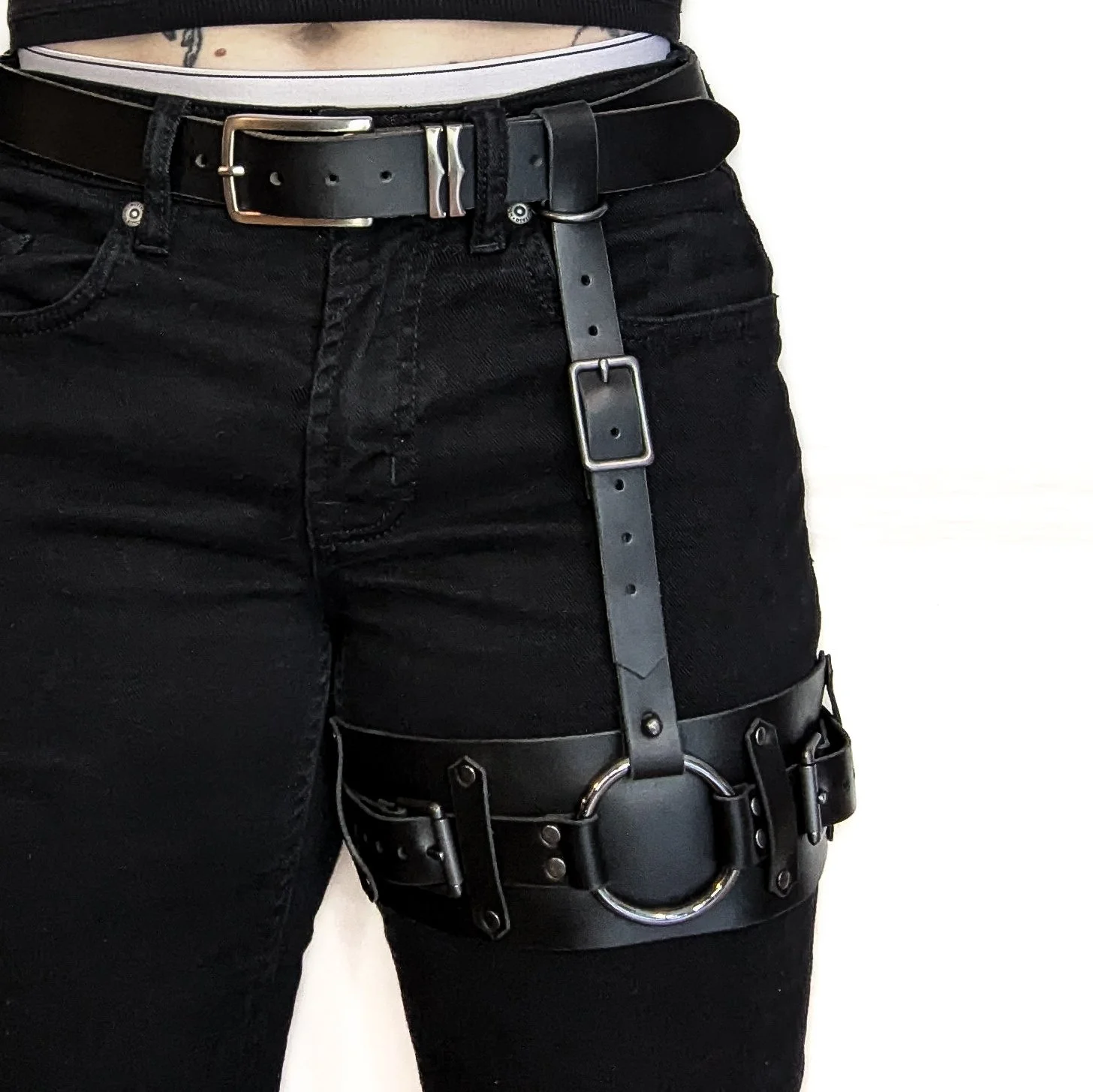 Strapped Up Leg Harness Belt Leather Leg Harnesses for Women, Thigh Harness Belt, Harness  main image 3