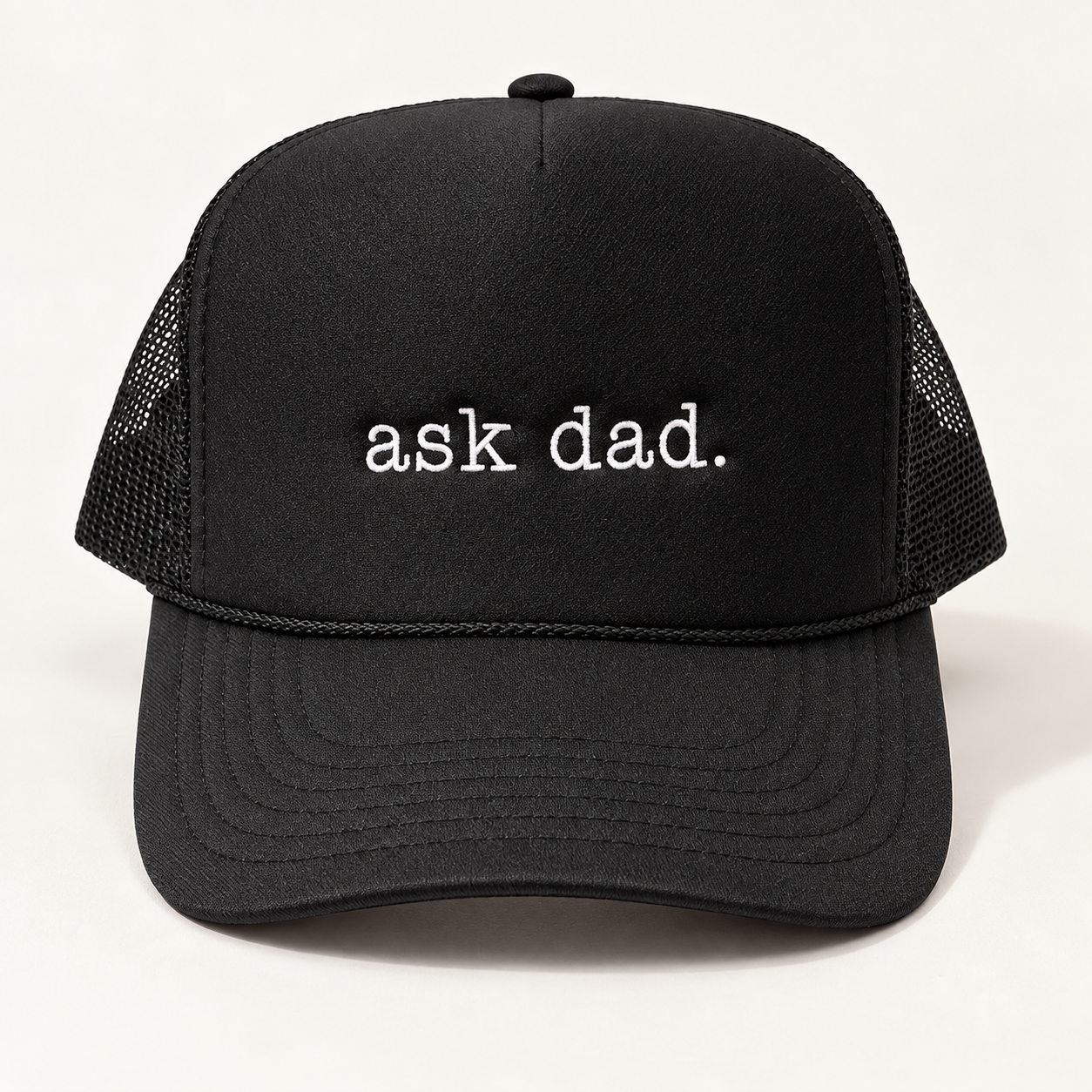 Ask Dad | Black Trucker Hat