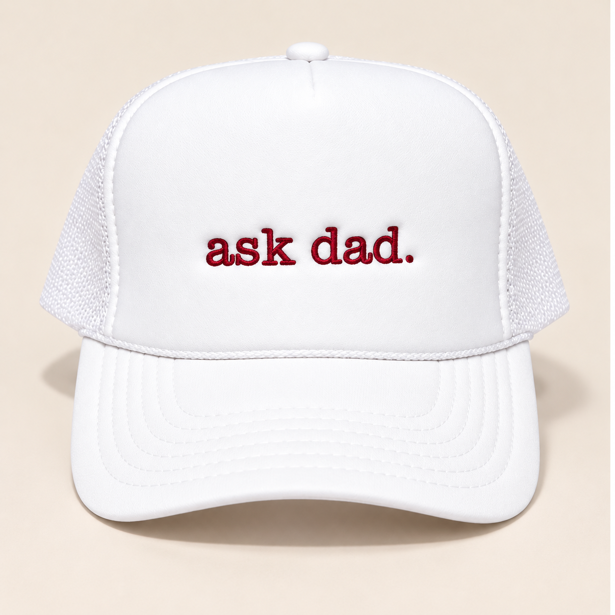 Ask Dad | White Trucker Hat