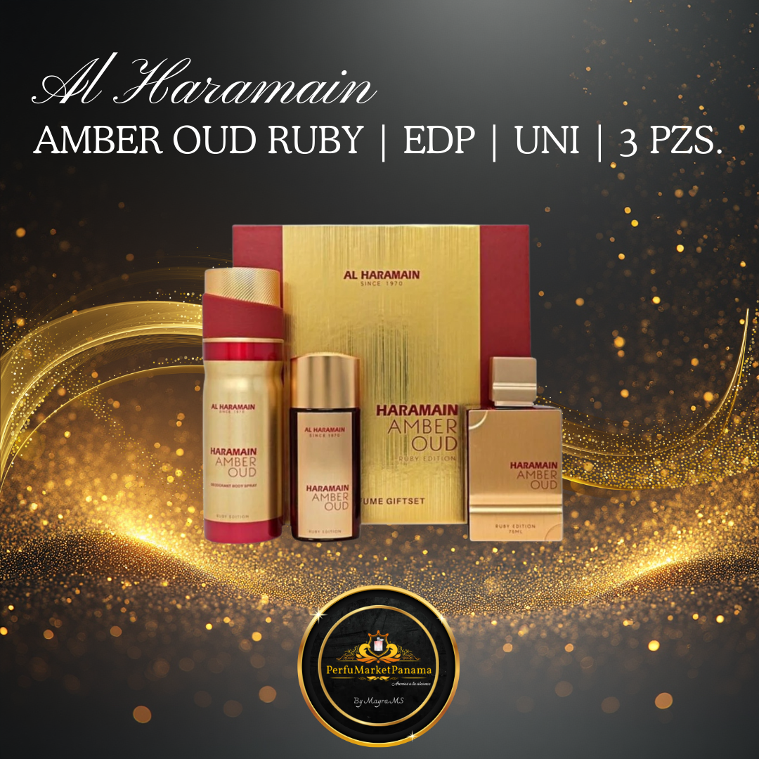 Estuche | Al Haramain Amber Oud  Ruby Edt. | EDP | UNI | 3 PZ.