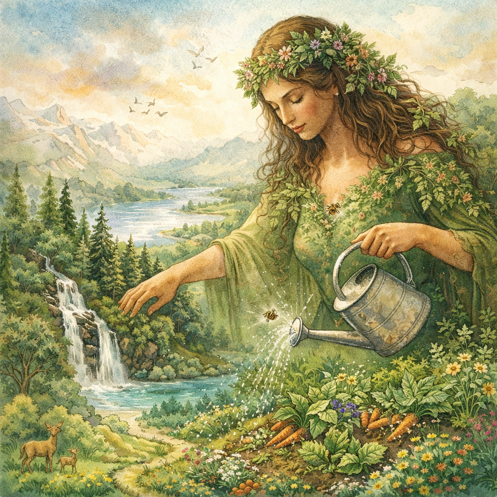 Mother Earth Tending Garden.png