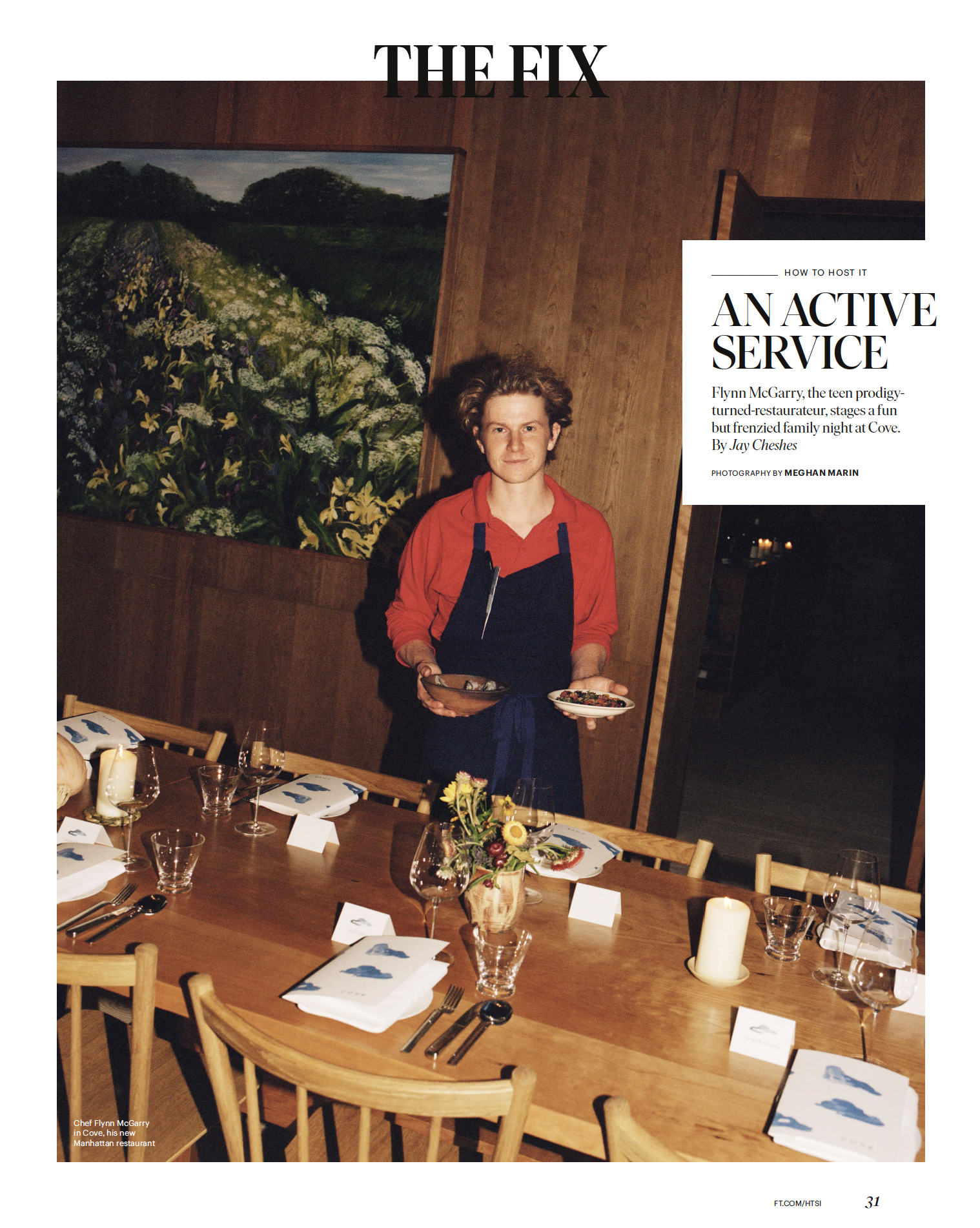 An Active Service: Flynn McGarry, the teen prodigy turned-restaurateur, stages a fun but frenzied family night at Cove.