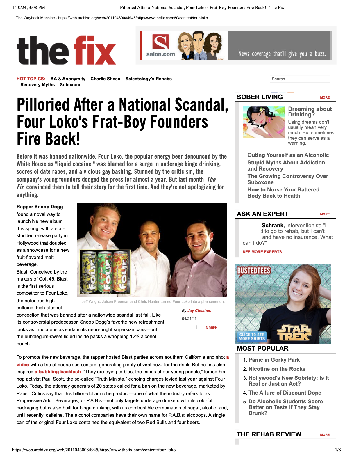 THE FIX | Pilloried After a National Scandal, Four Loko's Frat-Boy FoundersFire Back!