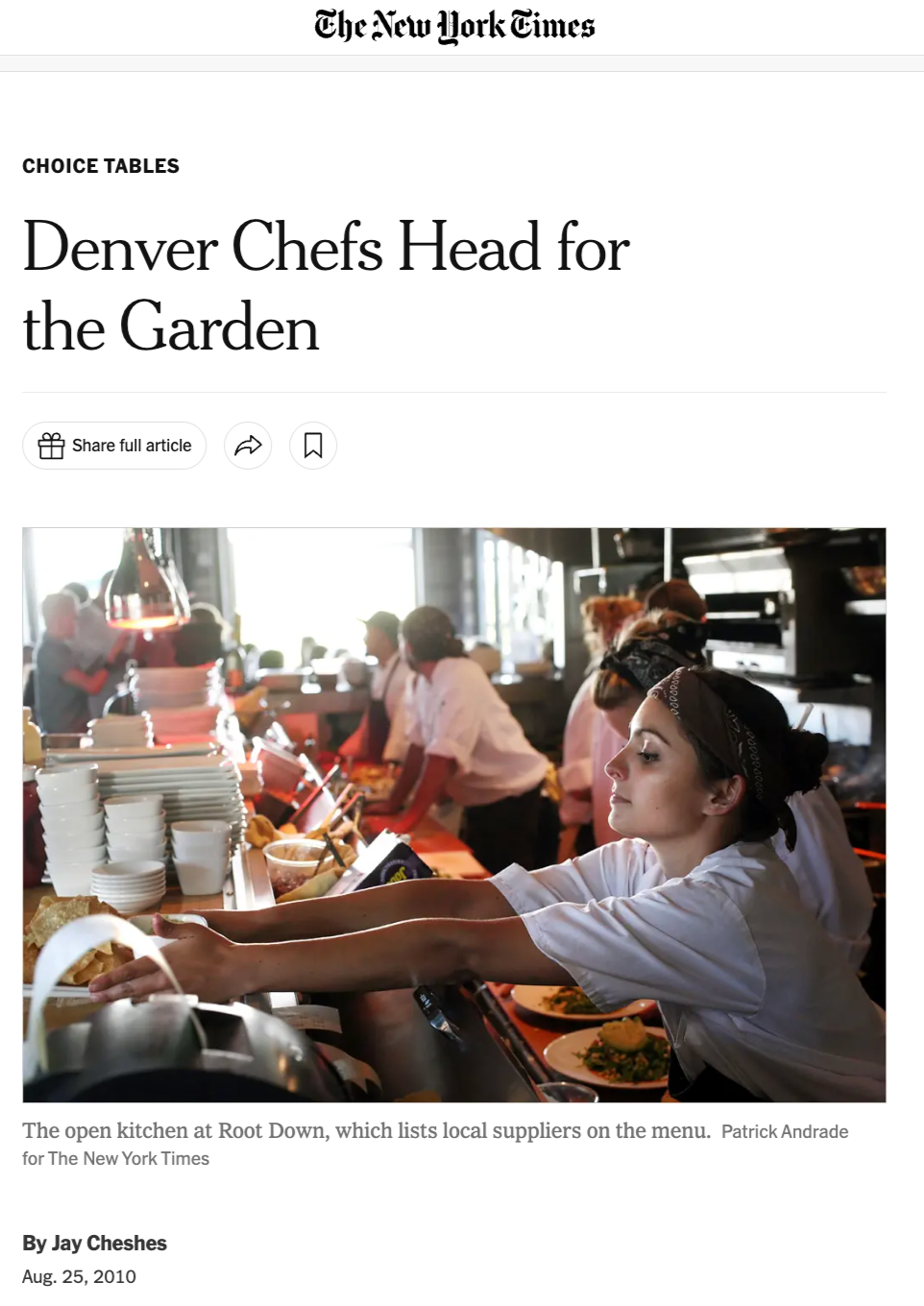 Denver Chefs Head for the Garden