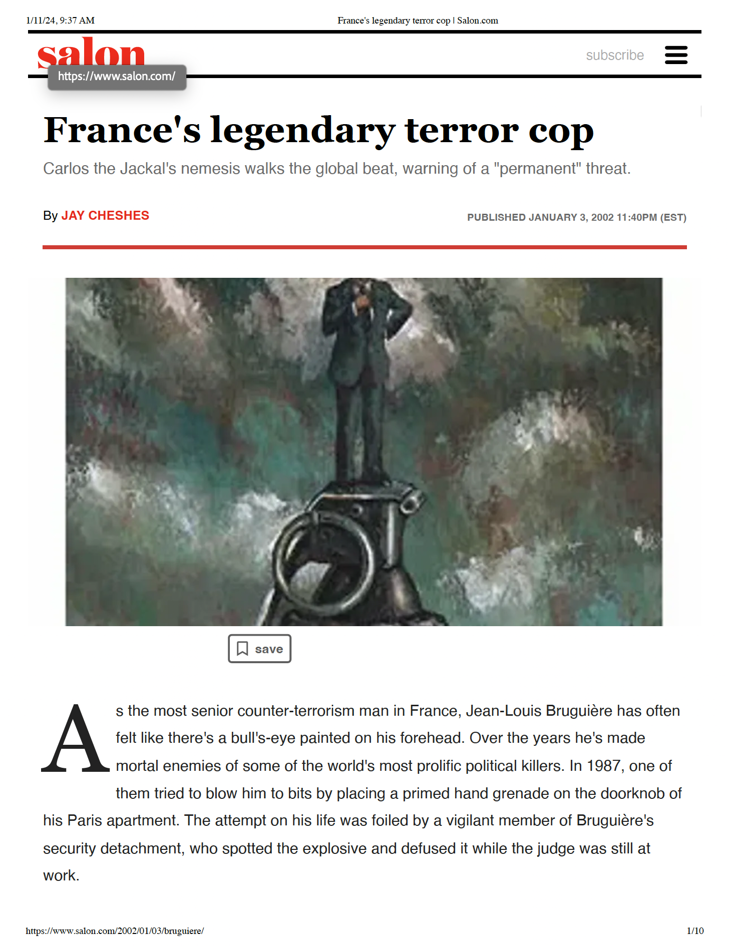 SALON | France's legendary terror cop-Carlos the Jackal's nemesis walks the global beat, warning of a "permanent" threat.