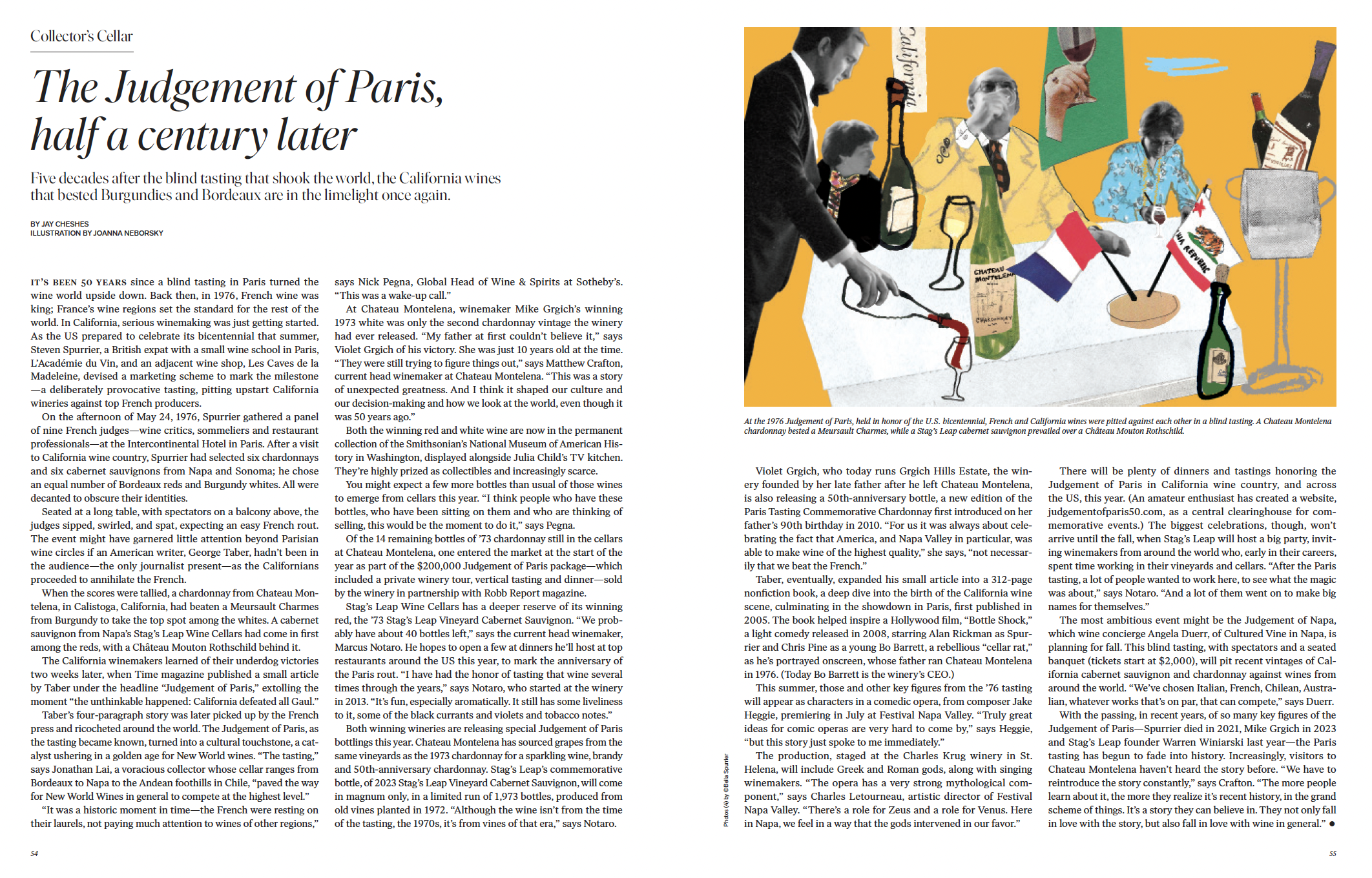 SOTHEBY'S MAGAZINE | The Judgement of Paris Half a Century Later: Five decades after the blind tasting that shook the world, the California wines that bested Burgundies and Bordeaux are in the limelight once again.