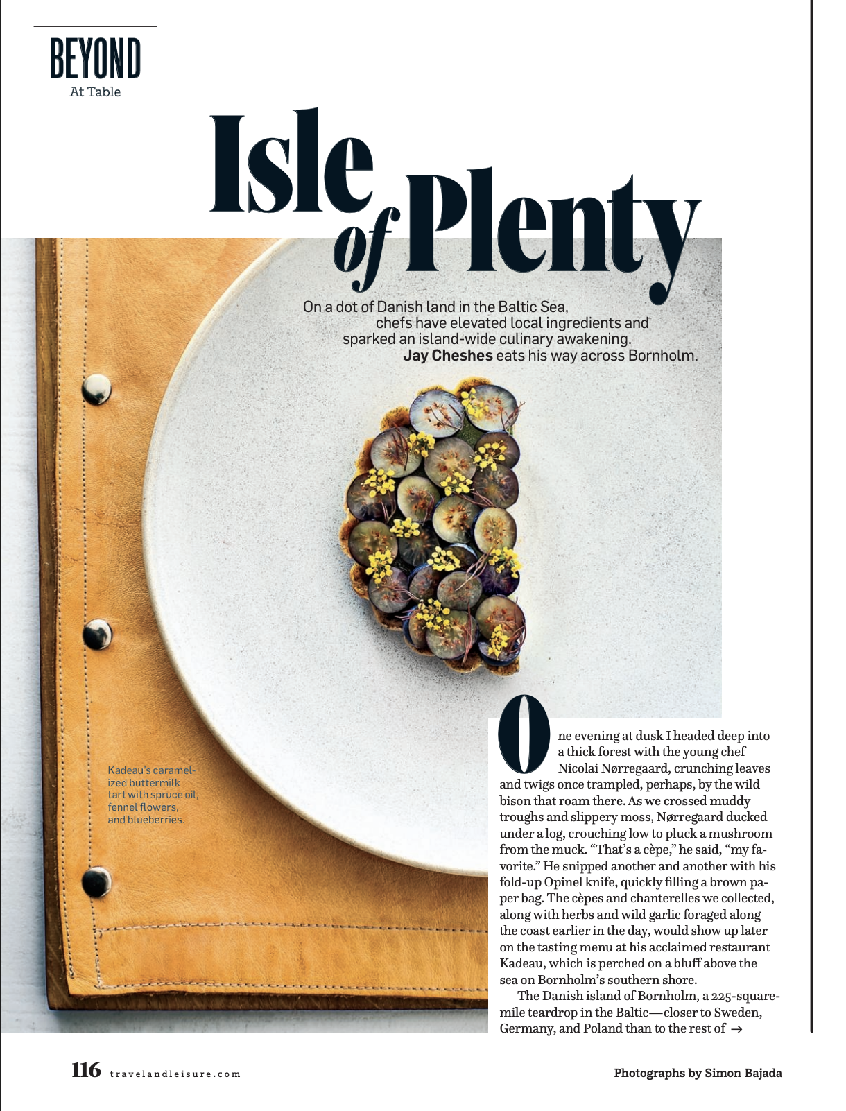 TRAVEL & LEISURE | Isle of Plenty: On a dot of Danish land in the Baltic Sea, chefs have elevated local ingredients and sparked an island-wide culinary awakening 