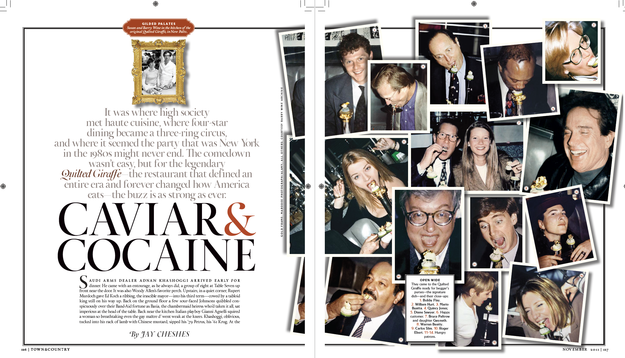 TOWN & COUNTRY | Caviar & Cocaine: It was where high society met haute cuisine, where four-star dining became a three-ring circus,
and where it seemed the party that was New York in the 1980s might never end. The comedown wasn’t easy, but for the leg
