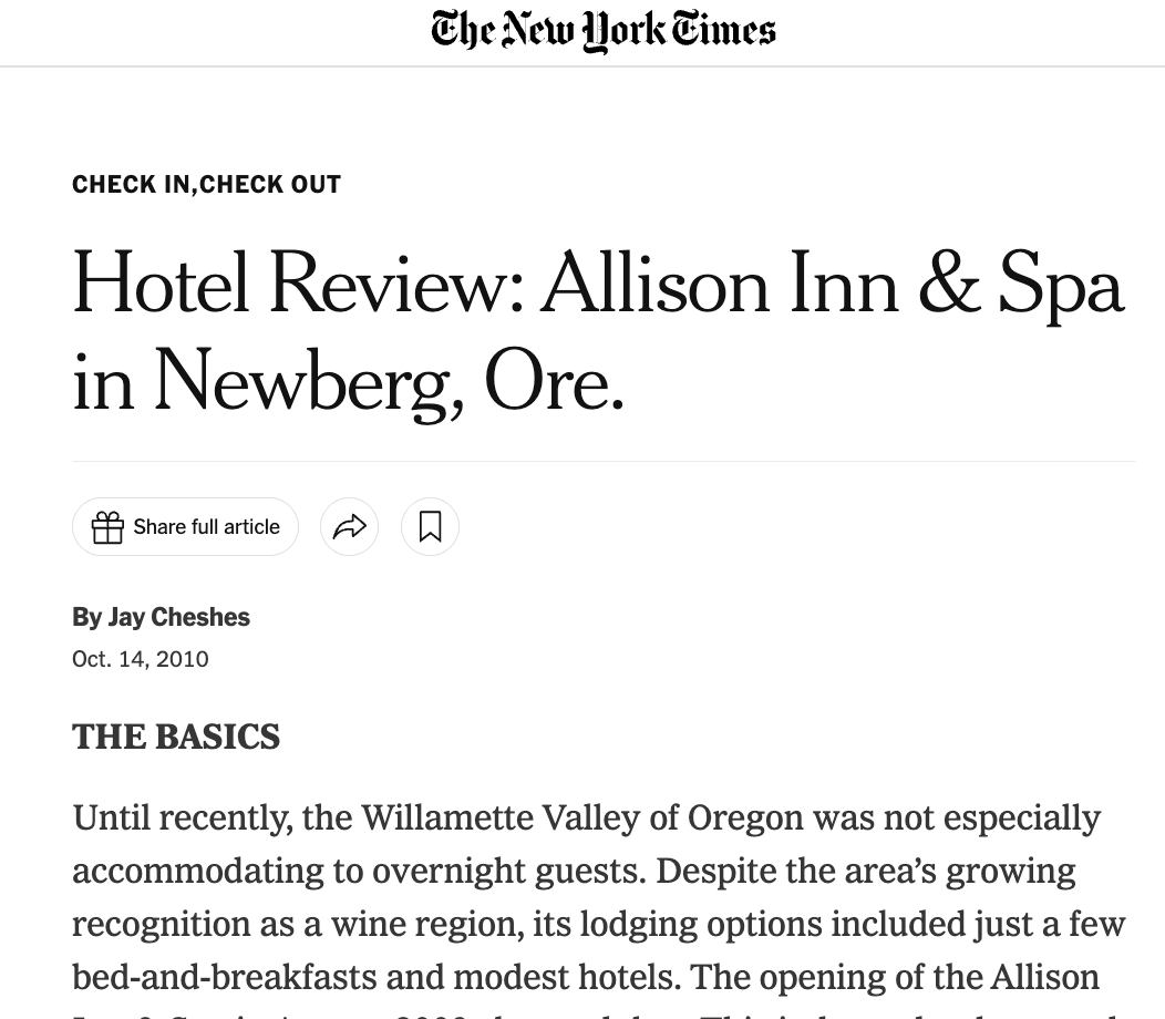 Hote Review: Allison Inn & Spa in Newberg, Ore