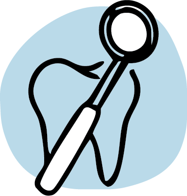 A stylized illustration of a magnifying glass inspecting a nerve or cord.