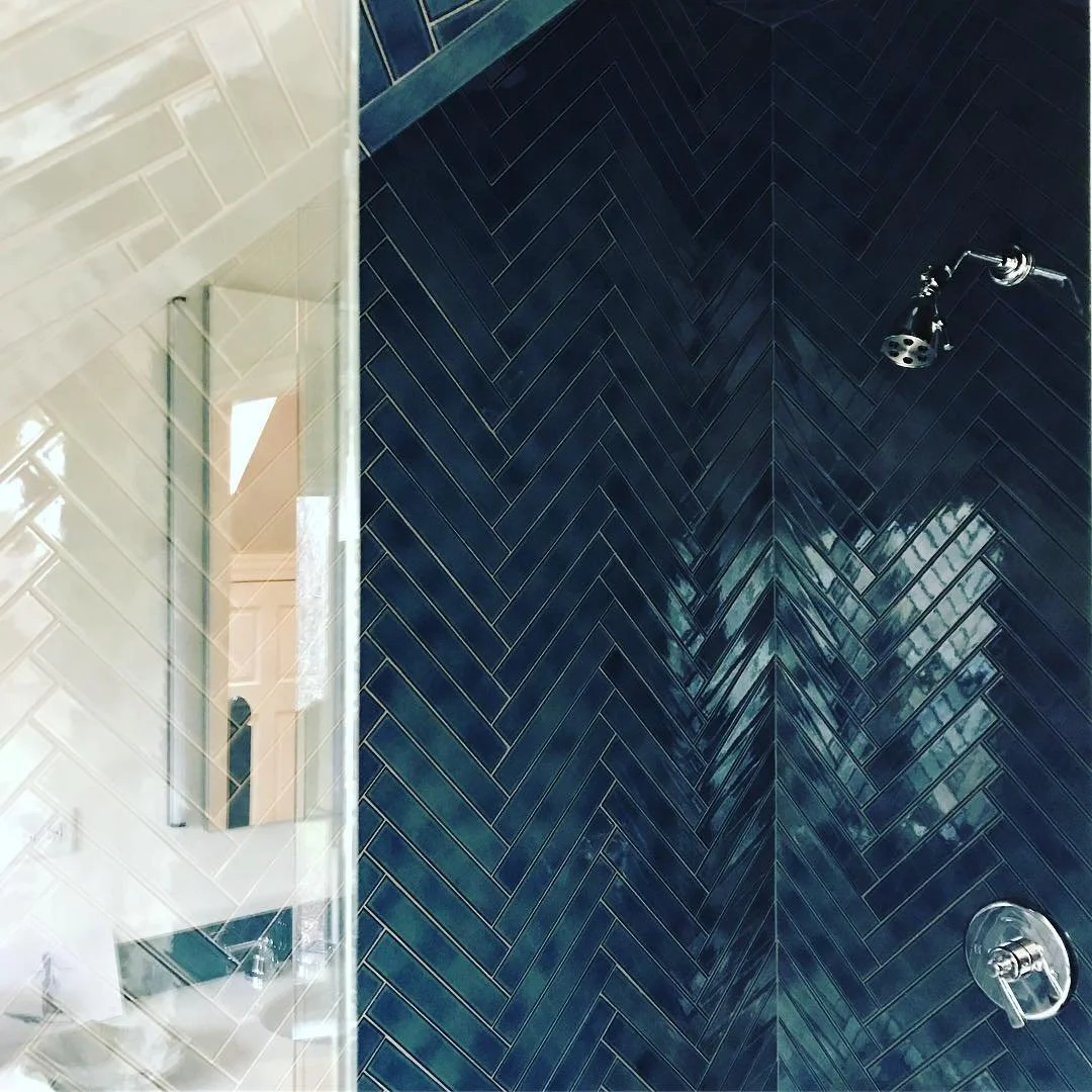 Still feeling gratitude this week.. for adventurous clients, great tile, and amazing tile installers!  #exquisitesurfaces #annsacks