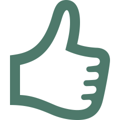 Illustration of a thumbs-up hand gesture.