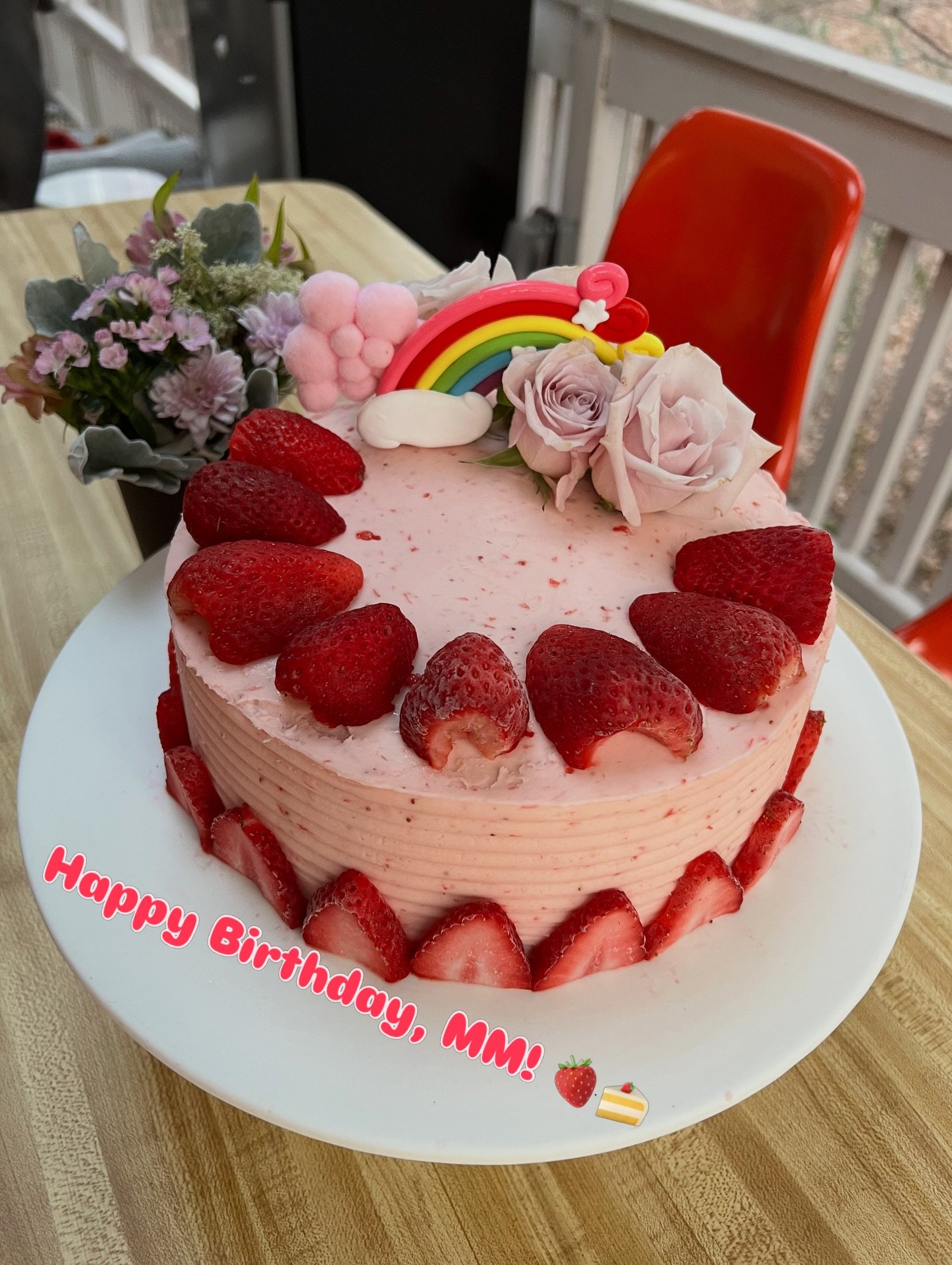 The birthday girl just said pink and rainbows! Happy 2nd, MM!