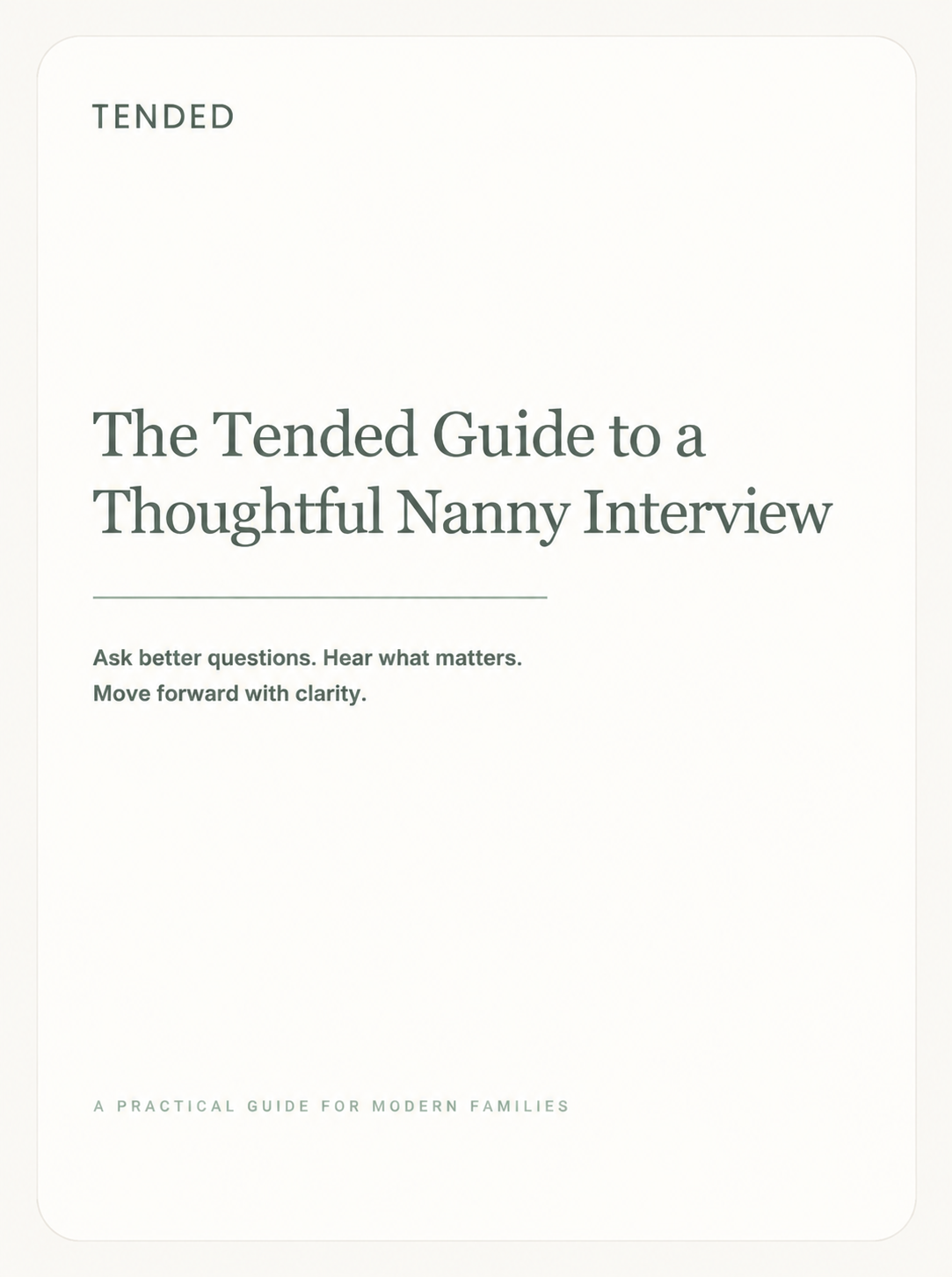 A Thoughtful Nanny Interview