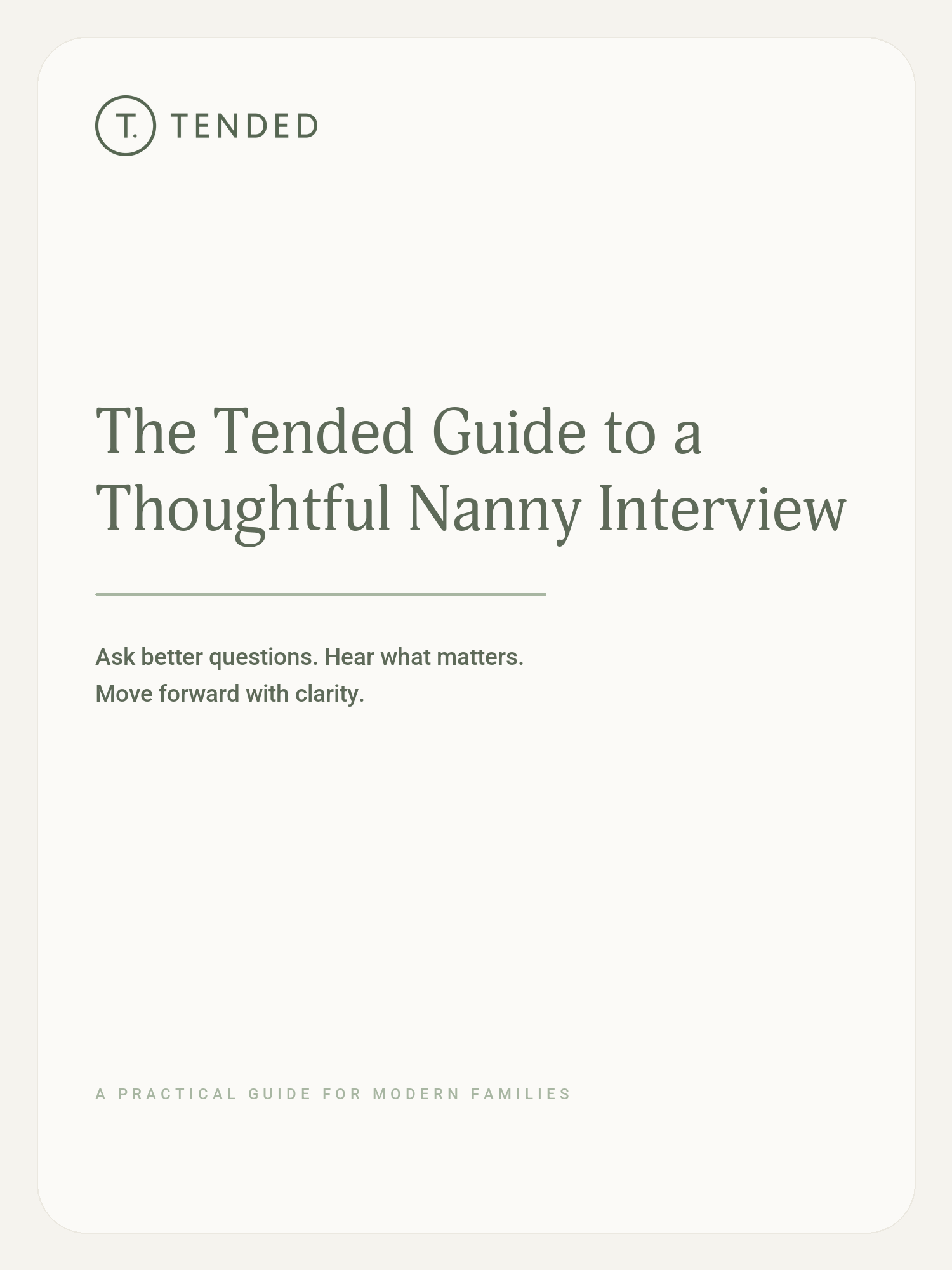 The Tended Guide to a Thoughtful Nanny Interview