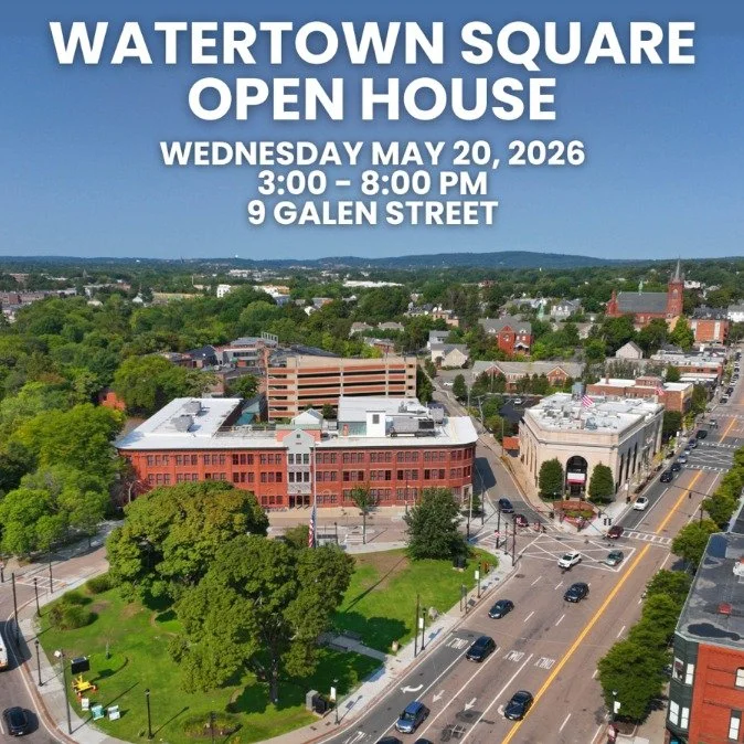 🏙️ Watertown Square Implementation Open House

The City of Watertown invites you to stop by on Wednesday, May 20, from 3 PM to 8 PM at 9 Galen Street to learn more about the future of Watertown Square.

✨ Explore interactive stations
🚶 Join guided 