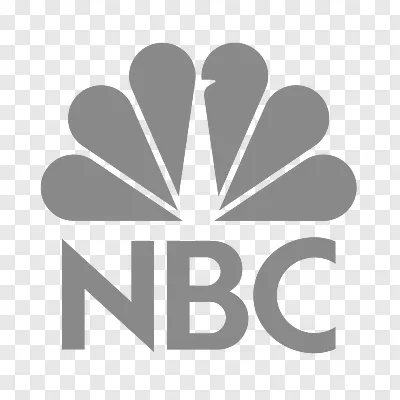 NBC logo with peacock and the letters NBC in gray.