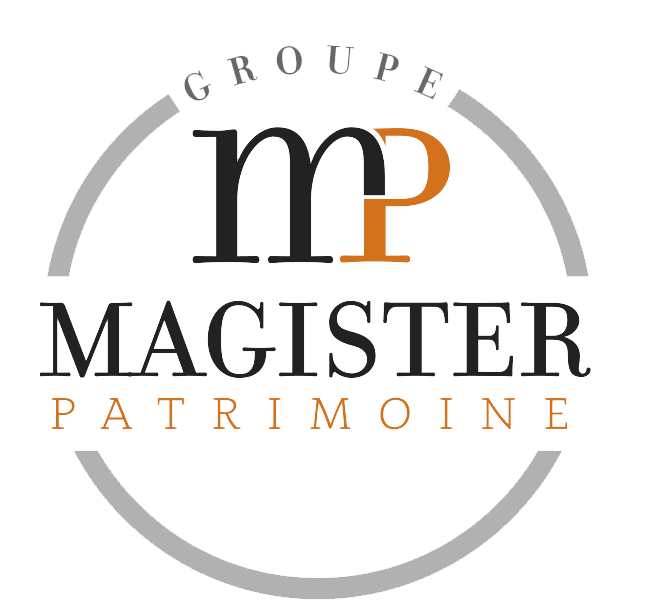 Logo avec le texte 'Groupe Magister Patrimoine'