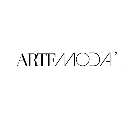 Logo Noir avec texte 'ATEL2024' et lignes rouge et bleue fines.