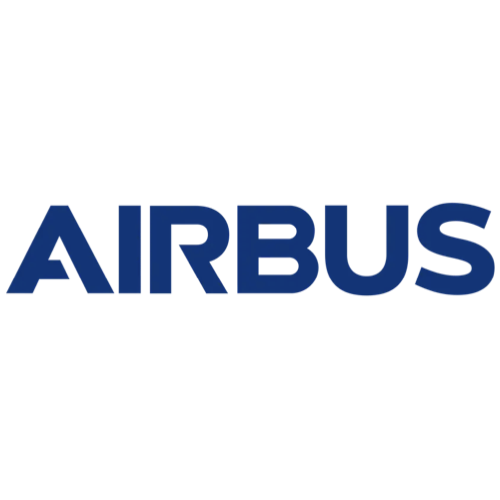 Logo d'Airbus en bleu sur fond blanc.